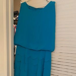 Dress with scalloped skirt